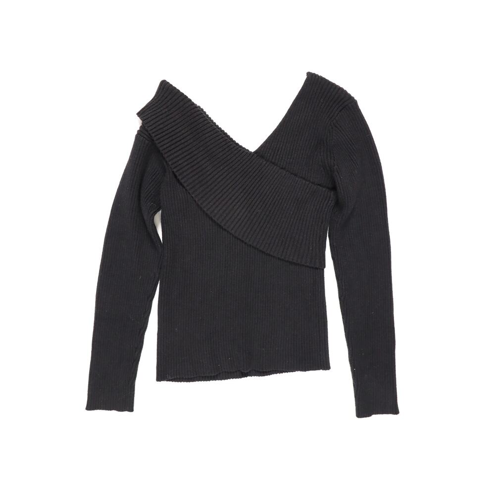 Revolve Quiet Luxury Greylin Penny Off Shoulder Ribbed Sweater Top Black S - Picture 9 of 13